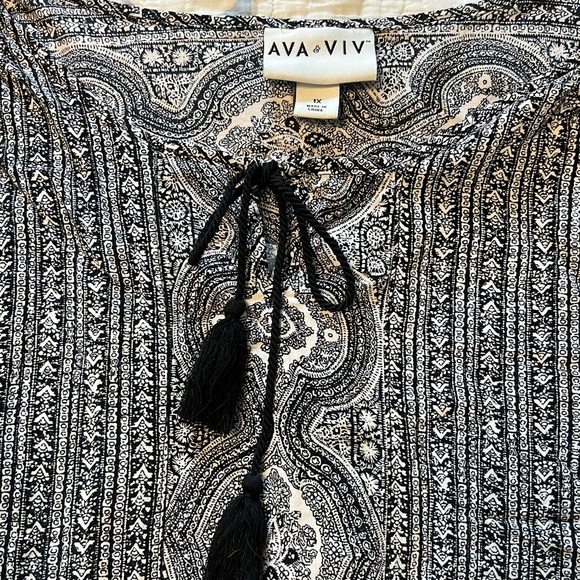 AVA and VIV women’s size 1x black and white patterned sleeveless dress - Picture 5 of 9